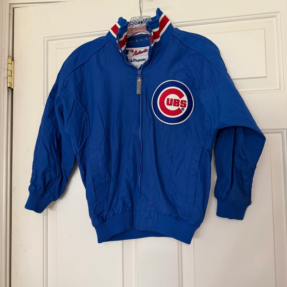 Authentic Majestic MLB Kids Blue Chicago Cubs Jacket Size Small S 8 10